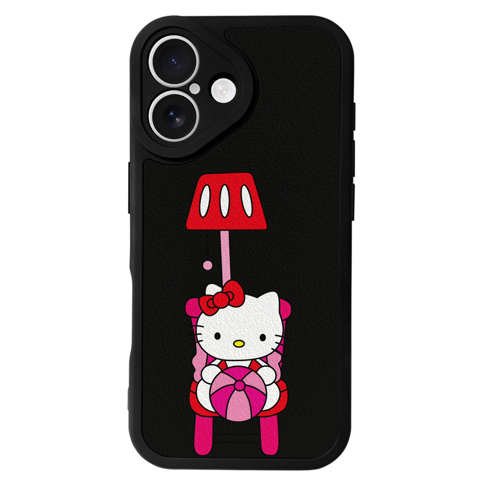 （画像用） Hello Kitty ハローキティ 【iPhone 16シリーズ対応】シリコンスマホケース（レザー調） 材質：シリコン